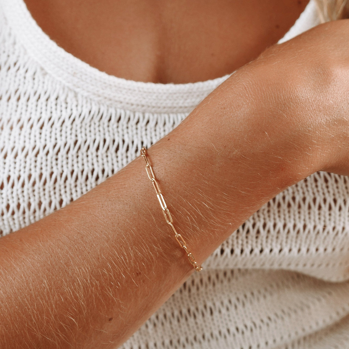 Paperclip Chain Bracelet, 3 mm × 16 cm — Cozumel