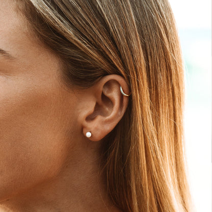 Freshwater Pearl Stud Earrings, 4 mm