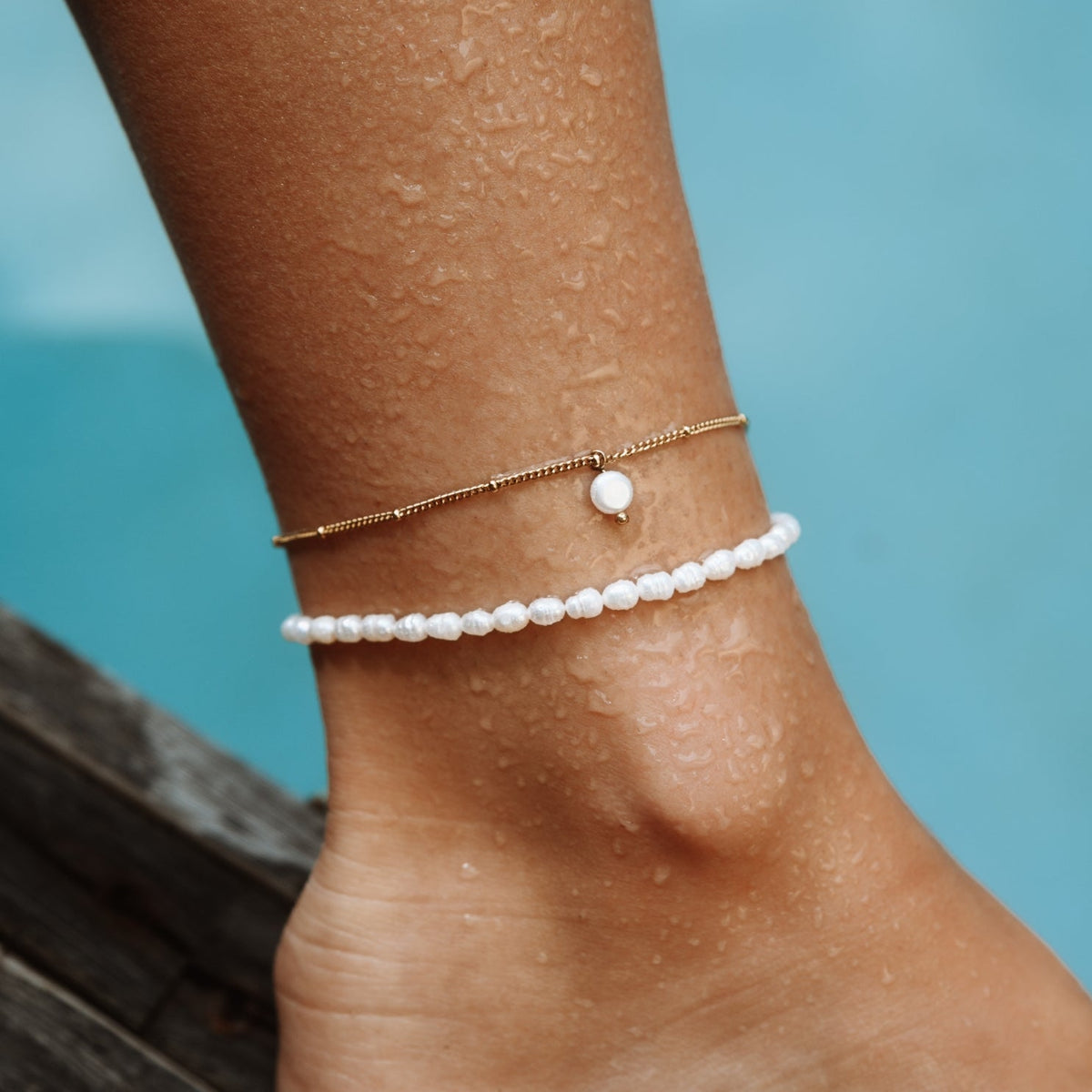 Freshwater Pearl Anklet, 22 cm — Fiji