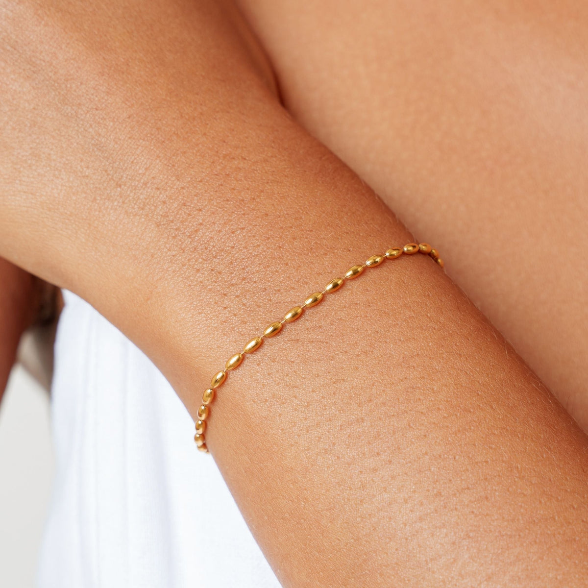 Pebble Link Bracelet, 2 mm, Stainless Steel