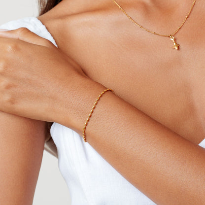 Pebble Link Bracelet, 2 mm, Stainless Steel