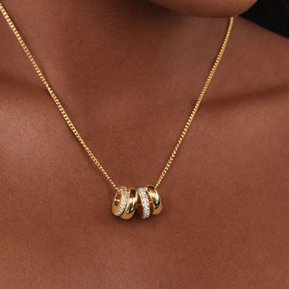 Triple Ring Zircon Necklace — Monte Carlo