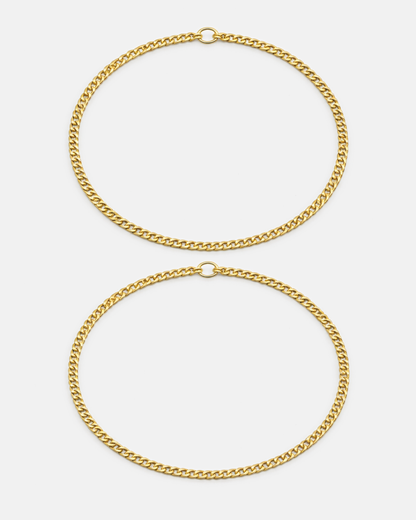 Men’s Permanent Couple Bracelet Set, 2 Pieces, Gold-Plated