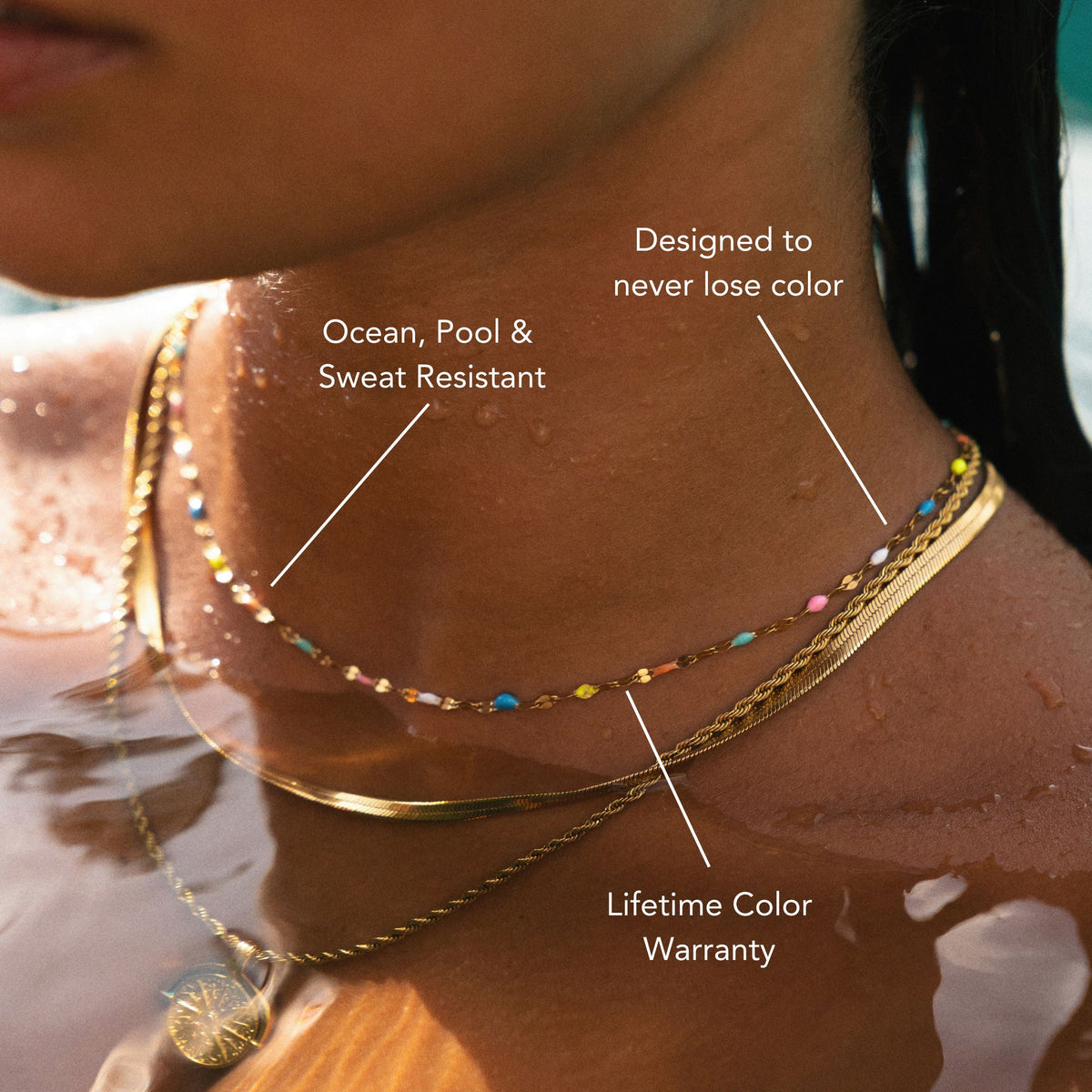 Rainbow Enamel Choker Necklace, 39 cm