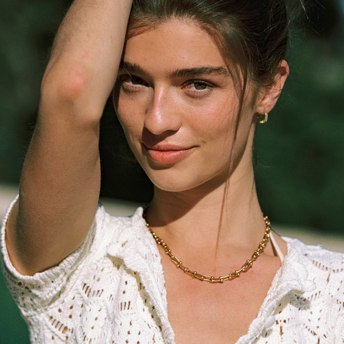 White Zircon Hoop Earrings, 13 mm — Lumière