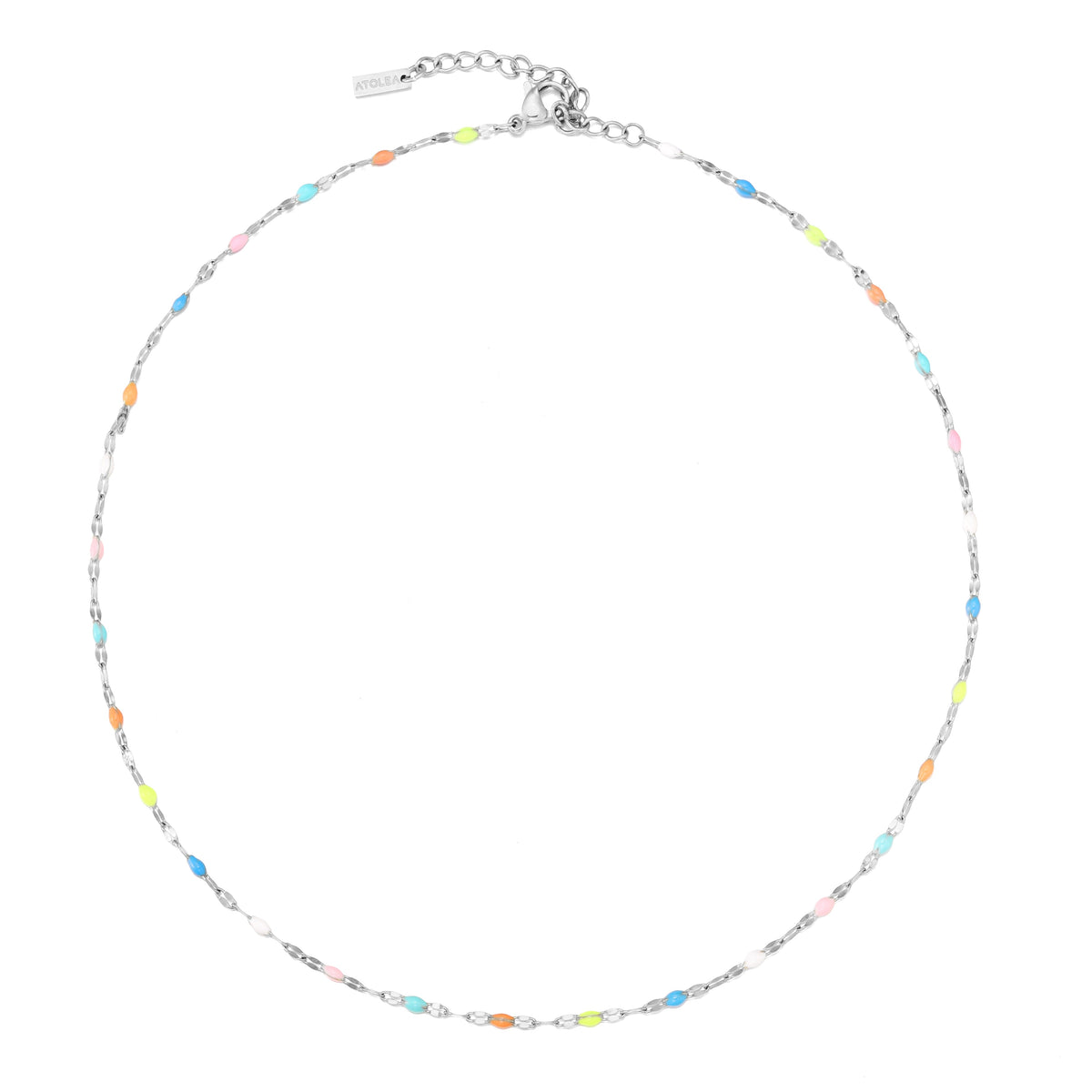 Rainbow Enamel Choker Necklace, 39 cm
