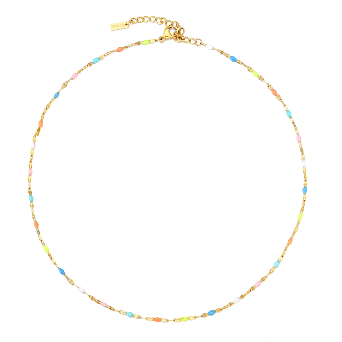 Rainbow Enamel Choker Necklace, 39 cm