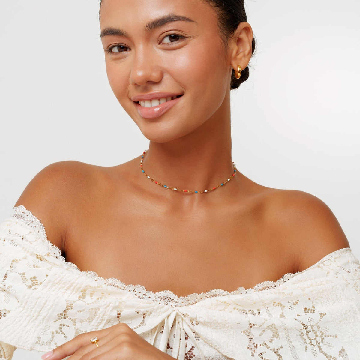 Multicolor Enamel Choker Necklace — Liberty