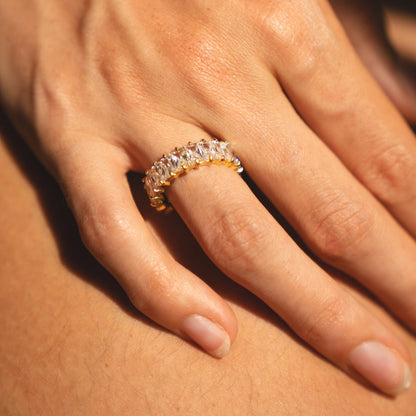 Rectangular Zircon Eternity Ring, 6.7 mm