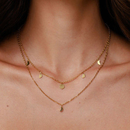 Triple Layer Disc Charm Necklace — Rio
