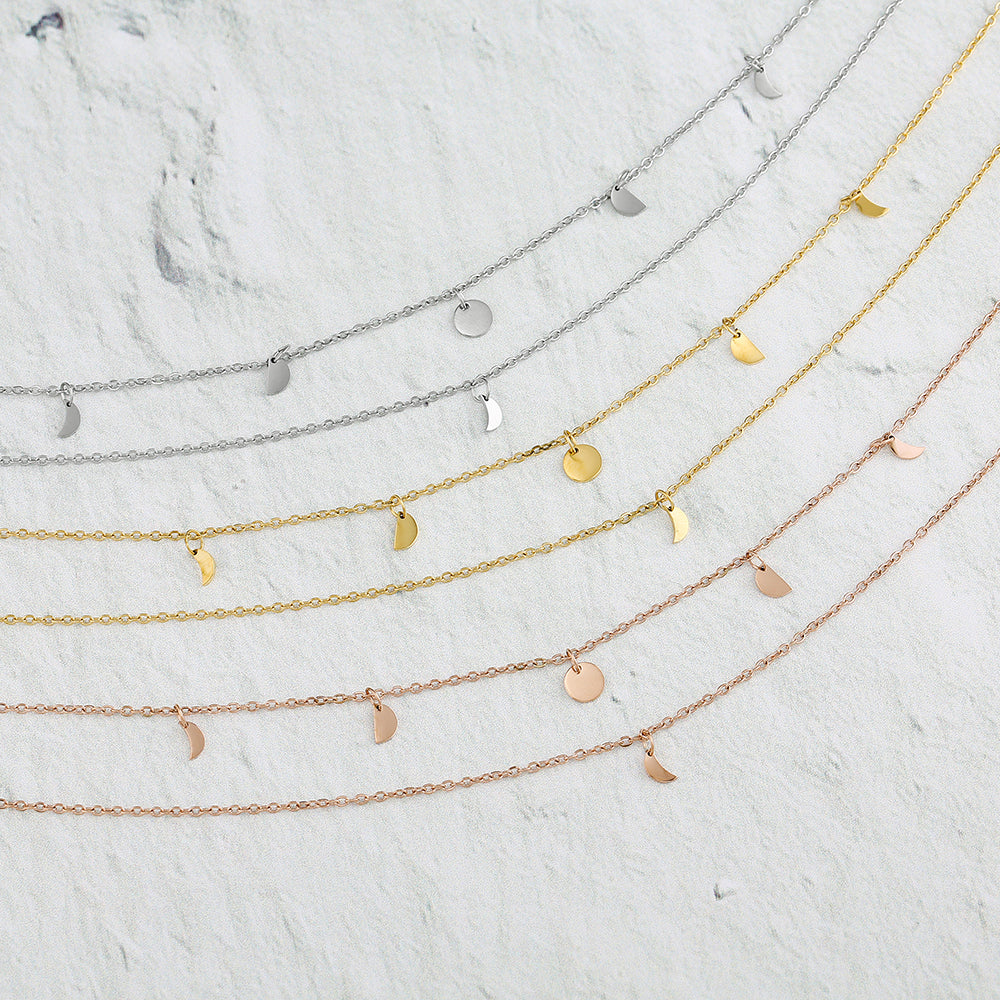 Triple Layer Disc Charm Necklace — Rio