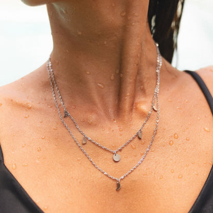 Triple Layer Disc Charm Necklace — Rio