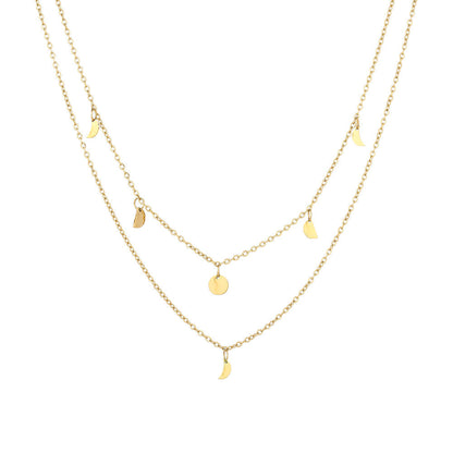 Triple Layer Disc Charm Necklace — Rio