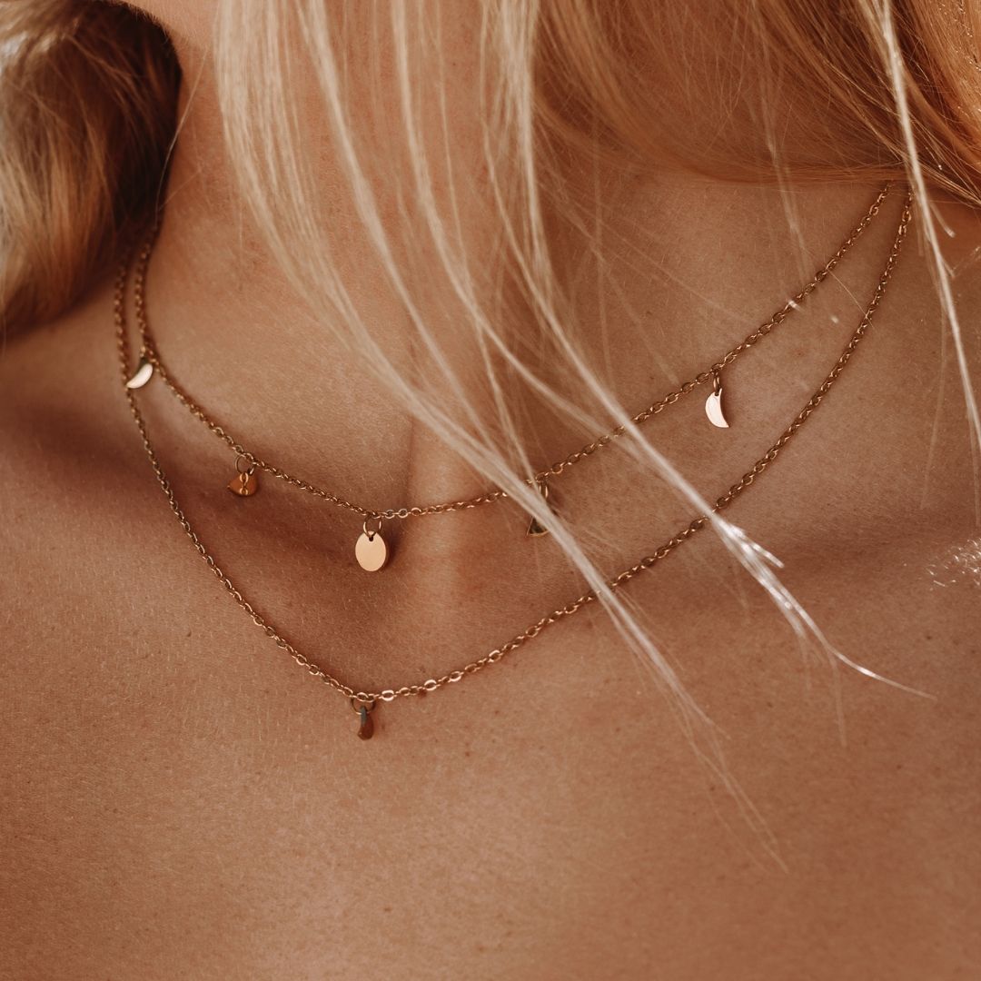 Triple Layer Disc Charm Necklace — Rio