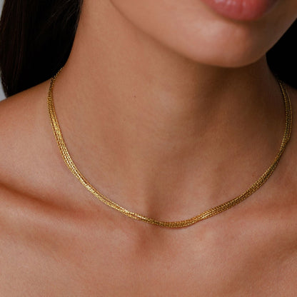 Four Layer Chain Choker, 36 cm — Riviera