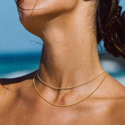 Rope Chain Necklace, 2 mm × 39 cm — Calvi