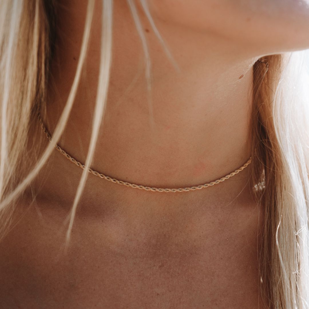 Rope Chain Necklace, 2 mm × 39 cm — Calvi