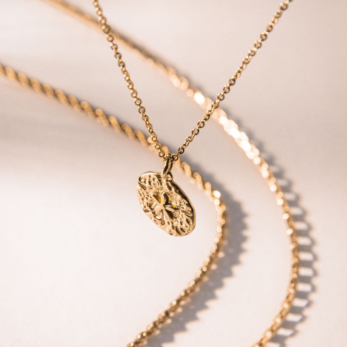 Sand Dollar Pendant Necklace, 10 mm