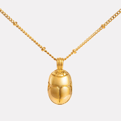 Scarab Pendant Necklace, 22 mm, Steel