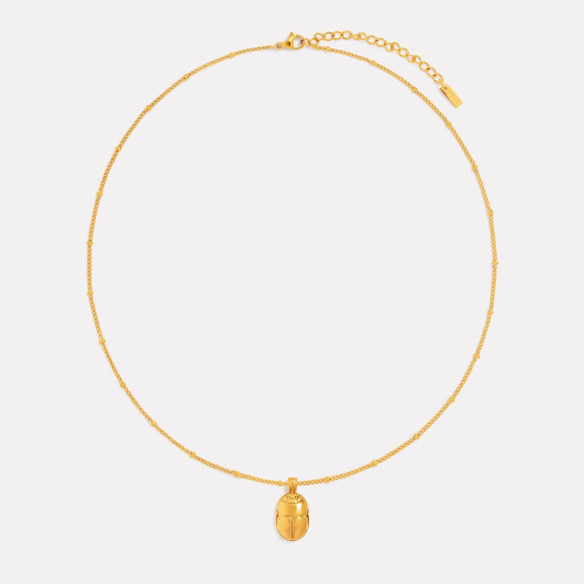 Scarab Pendant Necklace, 22 mm, Steel