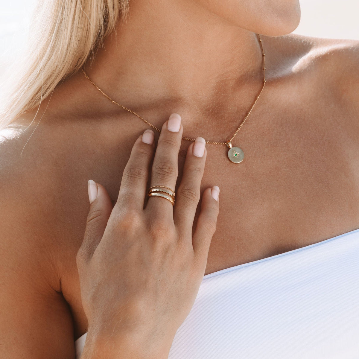 Three Textured Stacking Rings Set — Daily