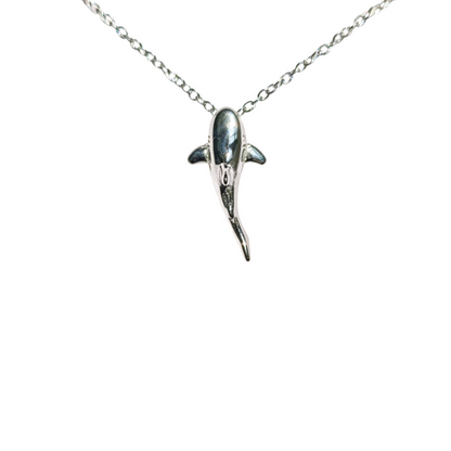 Shark Pendant Necklace, 45 cm, Steel