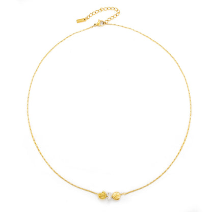 Shell and Freshwater Pearl Necklace, Adjustable — Shore