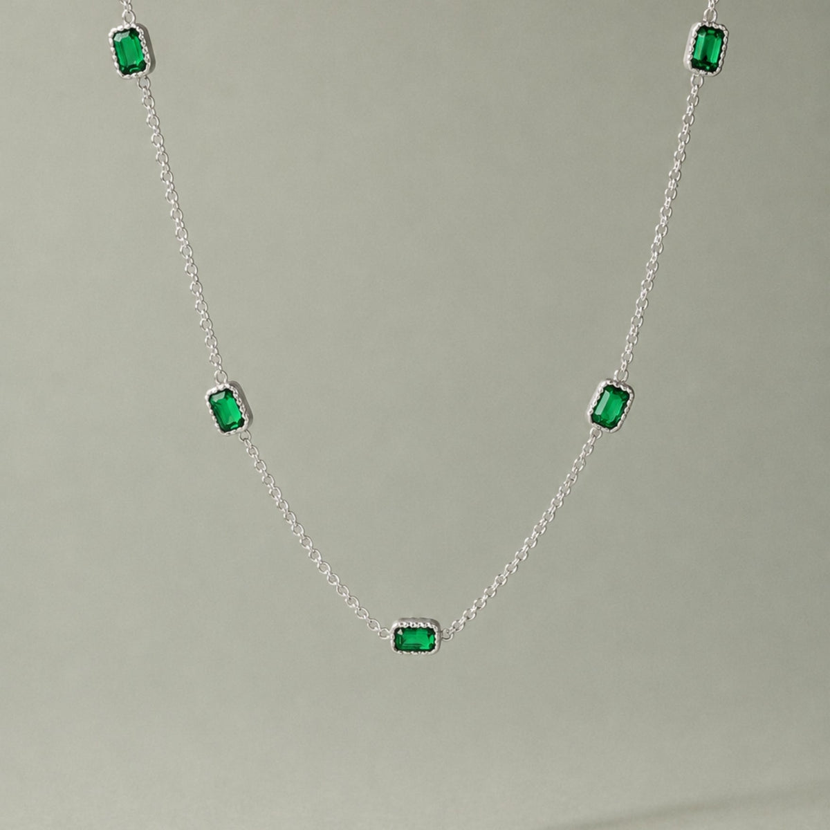 Green Rectangular Station Necklace — Raja Ampat