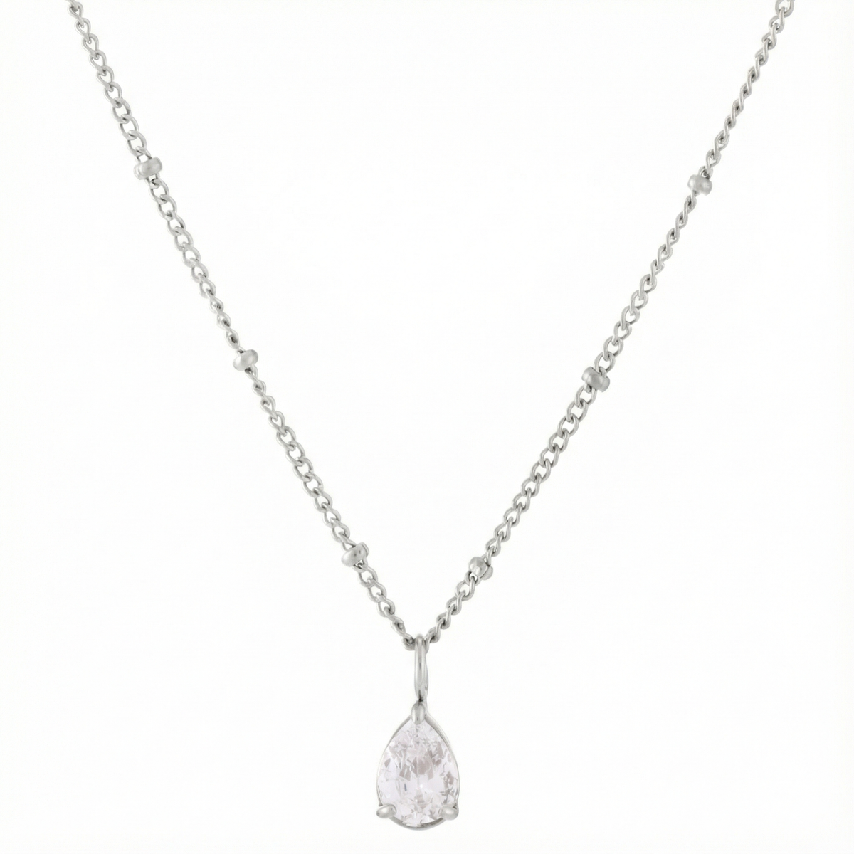 White Teardrop Pendant Necklace — Astra