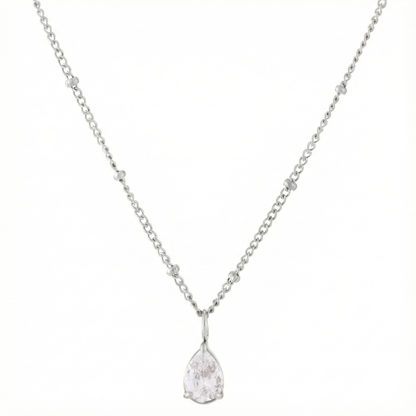 White Teardrop Pendant Necklace — Astra