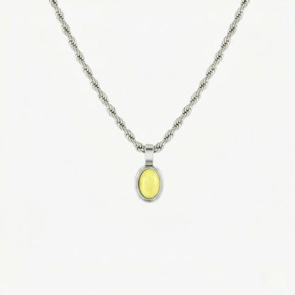 Oval Aventurine Rope Necklace — Venetia