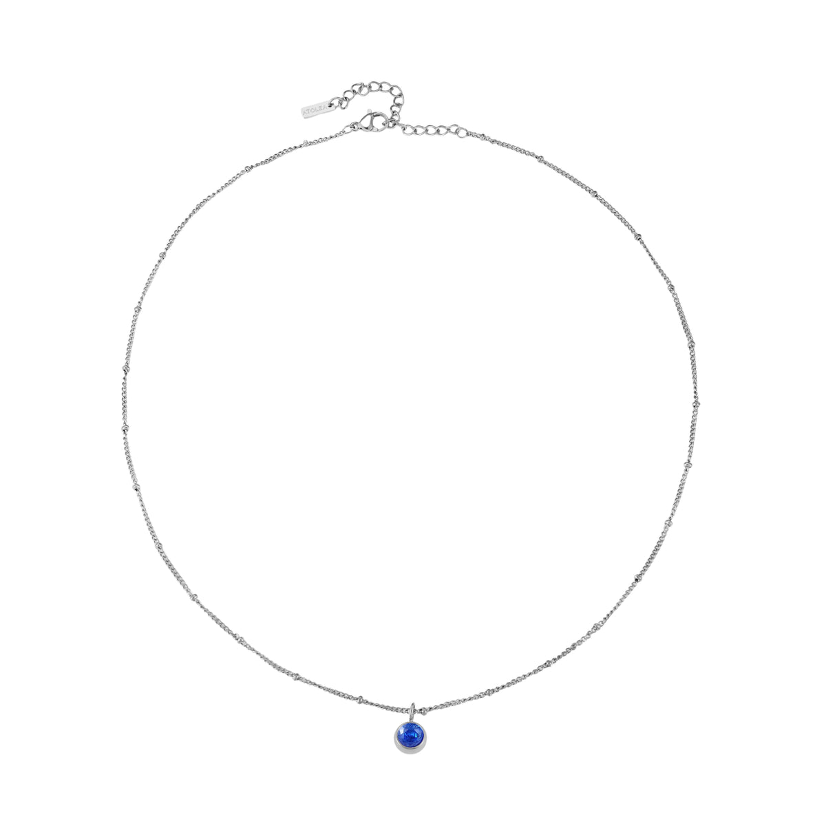 Round CZ Birthstone Necklace, 9 mm