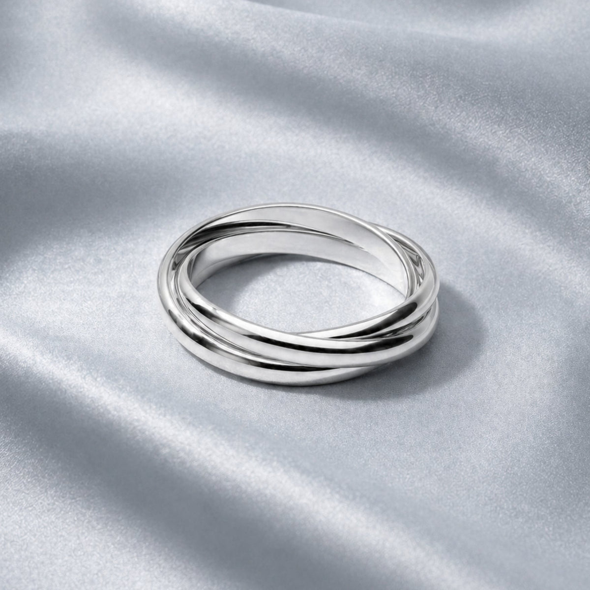 Triple Interlocking Band Ring, Steel — Bond