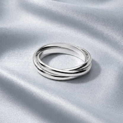 Triple Interlocking Band Ring, Steel — Bond
