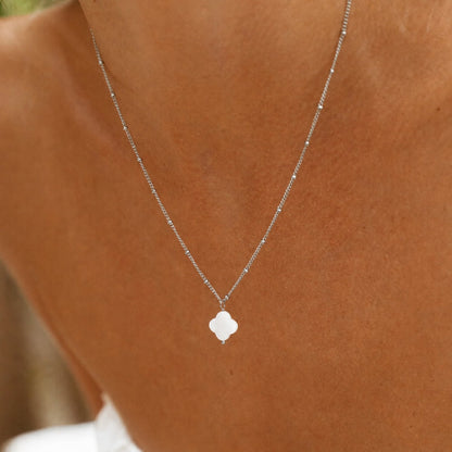 Mother-of-Pearl Quatrefoil Necklace — Positano