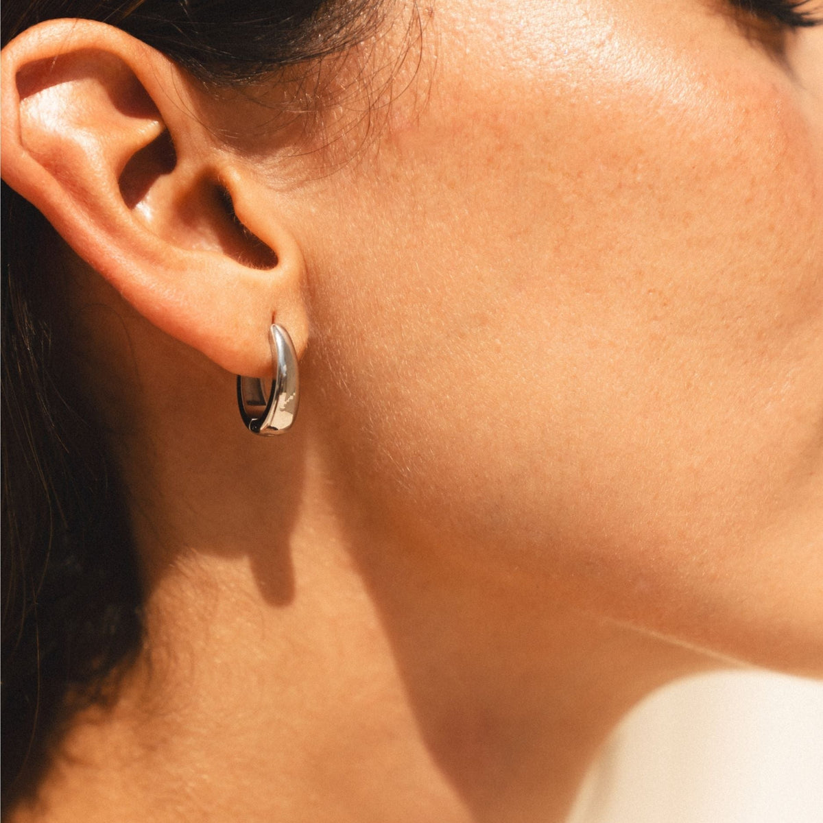 Teardrop Hoop Earrings, 17.5 mm, Steel