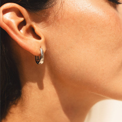 Teardrop Hoop Earrings, 17.5 mm, Steel