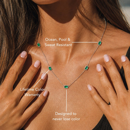 Green Rectangular Station Necklace — Raja Ampat
