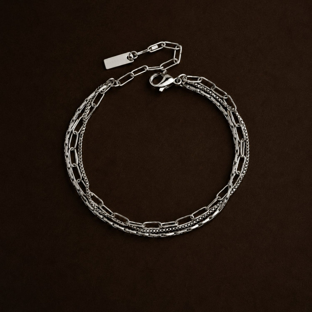 Triple Layered Chain Bracelet, Stainless Steel