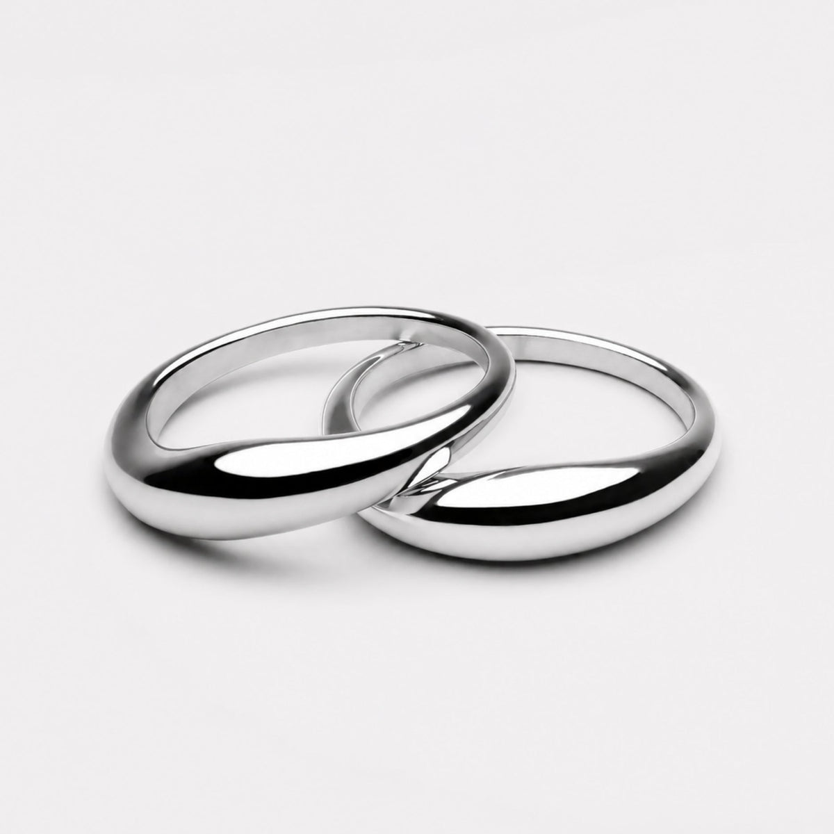Two Rounded Band Rings Set — Mood Swings