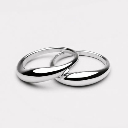 Two Rounded Band Rings Set — Mood Swings