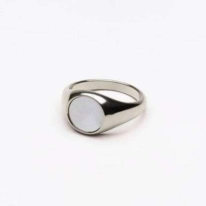 Round Mother-of-Pearl Signet Ring