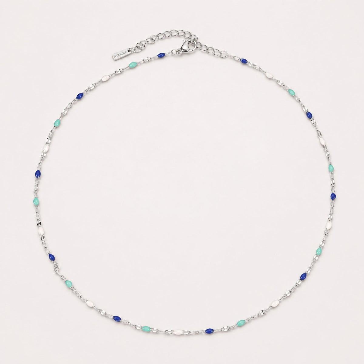 Blue and White Enamel Choker — Mykonos