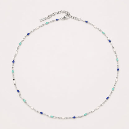 Blue and White Enamel Choker — Mykonos