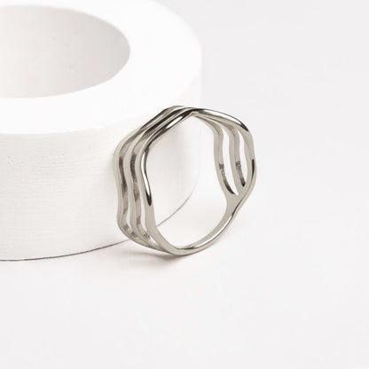 Triple Wave Band Ring — Ocean