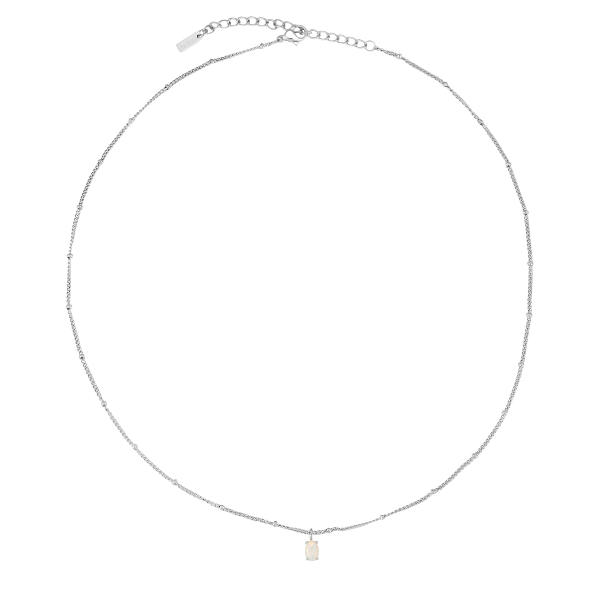 Oval Simulated Opal Pendant Necklace, 45 cm