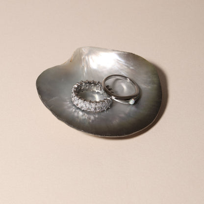 Round Opal Band Ring, 5 mm, Stainless Steel