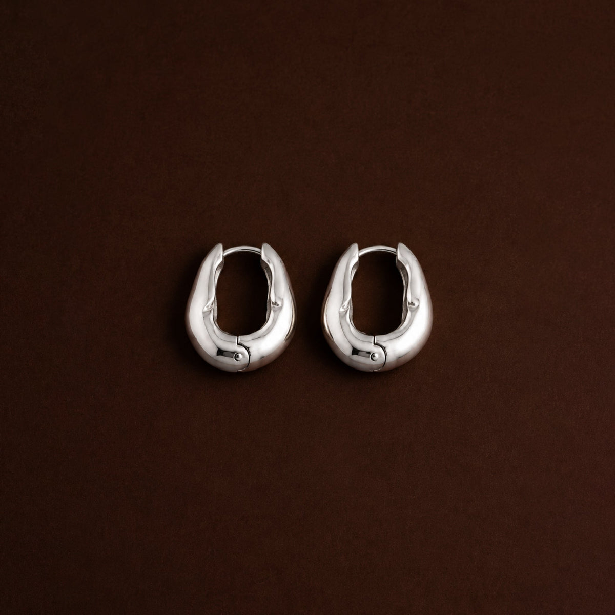 Organic Sculpted Hoop Earrings, 20 mm, Stainless Steel