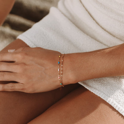 Rainbow Double Chain Bracelet, 16 cm