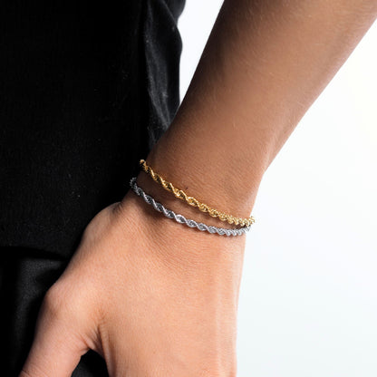 Rope Chain Bracelet, 3 mm, 16–20 cm — Calvi